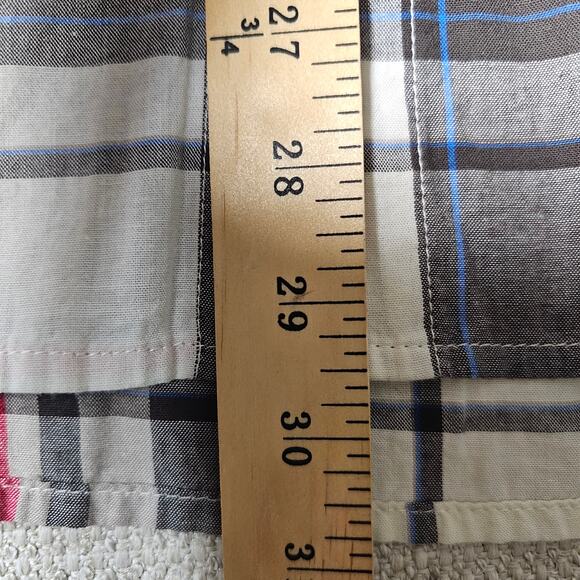 NWT Wrangler Jeans Men's Plaid Button Up White Grey Red Size XL PTP 25 L 29.5 - Picture 7 of 9